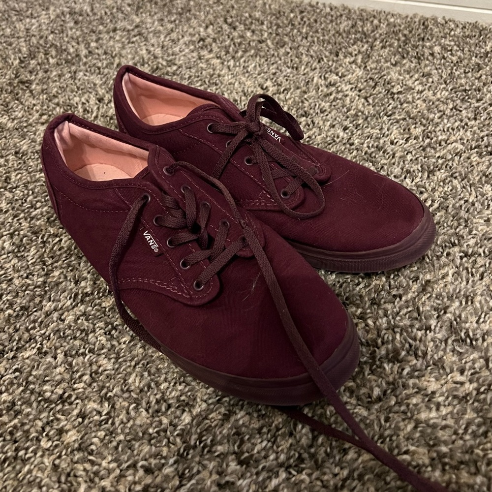 Red/burgundy vans shoes